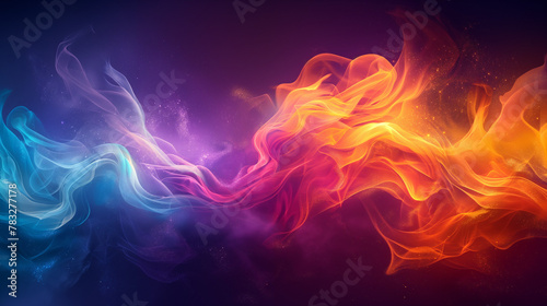 Vivid colorful of the flame smoke background. © S.CHAIYAWAT