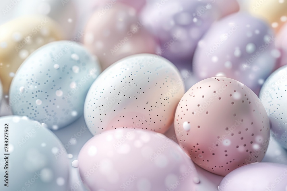 Close up of various colored eggs, perfect for Easter designs