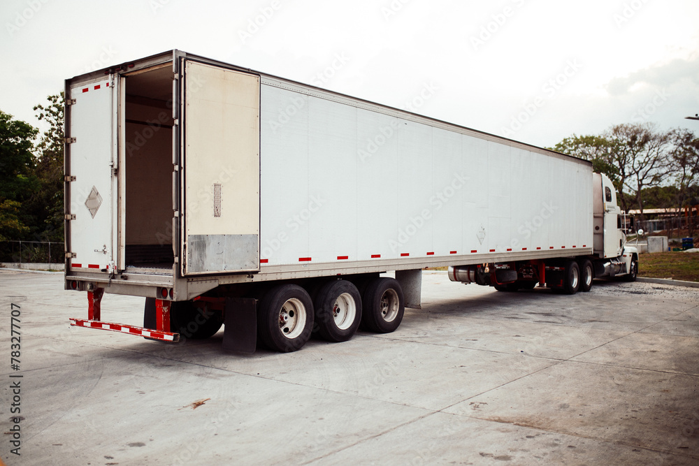 truck parked with its rear end open truck parked with its rear end open