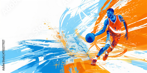 Dynamic basketball player in action illustration