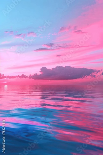 Beautiful sunset with pink and blue hues  ideal for various design projects