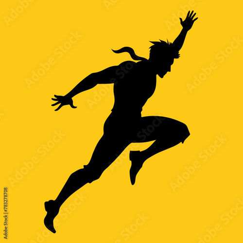 silhouette of jumping person