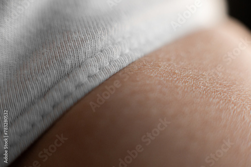 Fabric Touching to Human Delicate Skin