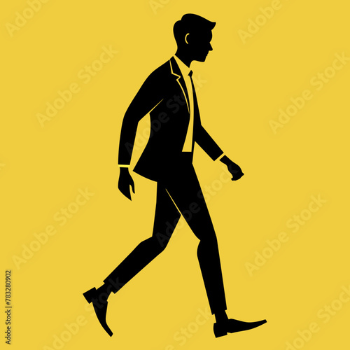 a business man walking illustration 