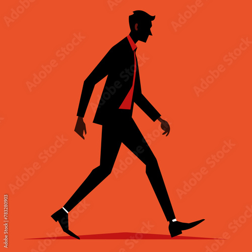 a business man walking illustration 