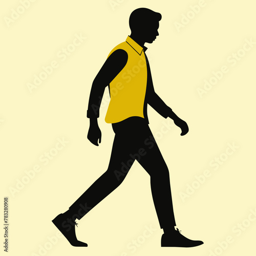 a business man walking illustration 