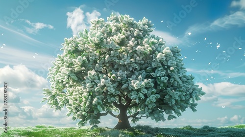 tree full of white flowers
