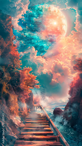 a surreal summer dreamscape where reality bends and shifts to create a mesmerizing tapestry of sights and sounds photo