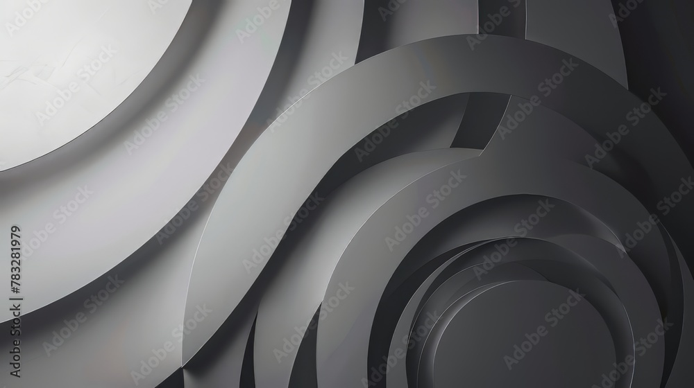 A minimalist composition with concentric ovals in shades of gray, creating a sense of movement A minimalist composition with concentric ovals in shades of gray, creating a sense of movement