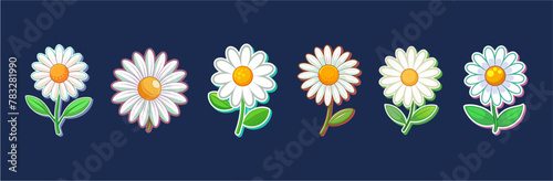 white spring flowers stickers 