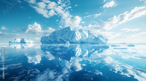 Massive iceberg floating in open ocean photo