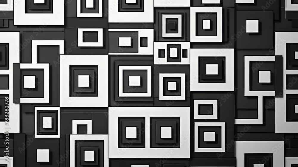 A seamless pattern of black and white squares, offering a timeless backdrop for designs