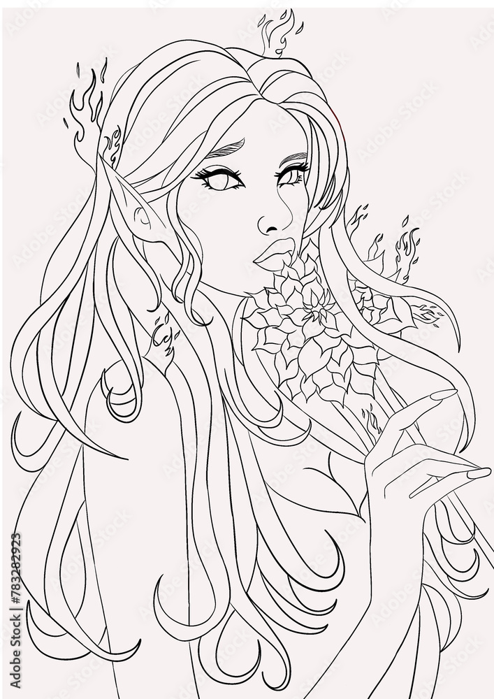coloriage Elfe de feux coloriage Elfe de feux