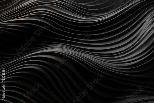 A wavy black cloth surface undulates gracefully, forming ripples akin to those found on a fluid surface ,black satin fabric