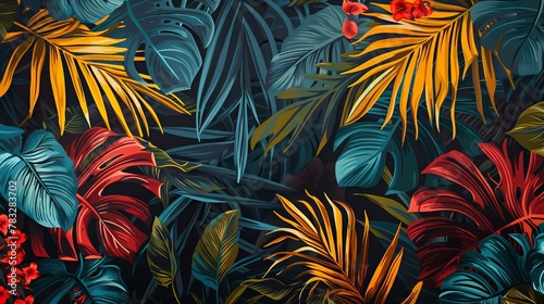 Bold and vibrant tropical design with exotic foliage