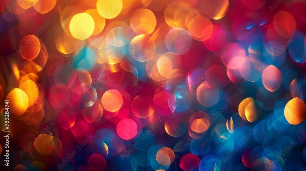 A close up of a blurry picture with lots of colorful lights, AI