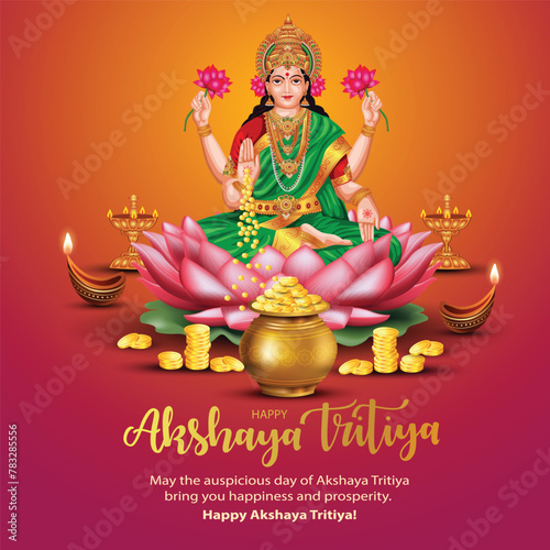 happy Akshaya Tritiya of India. abstract vector illustration design photo