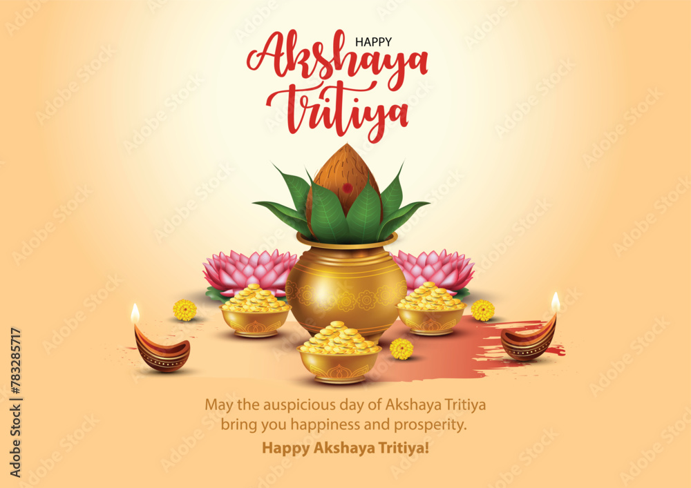 Naklejka premium happy Akshaya Tritiya of India. abstract vector illustration design