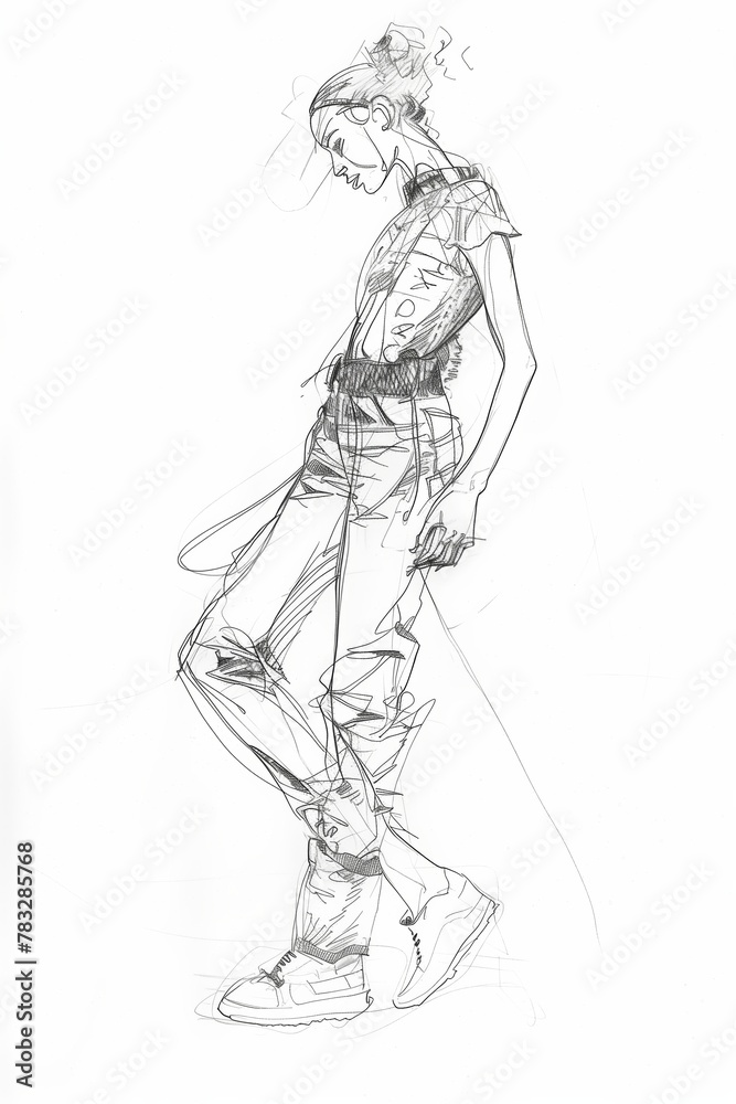 Fashion Illustration of Woman in Stylish Summer Dress, fashion design Fashion Illustration of Woman in Stylish Summer Dress, fashion design