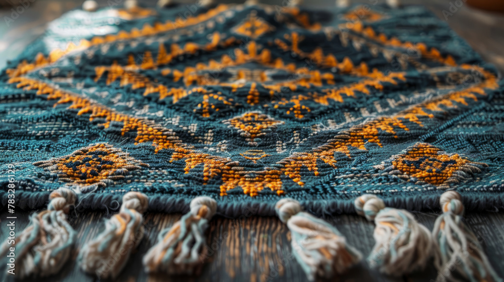 Close-up of a detailed woven fabric. Close-up of a detailed woven fabric.