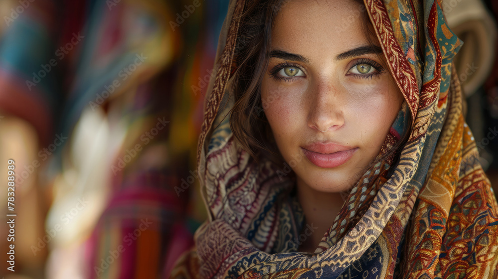 Woman with a traditional headscarf