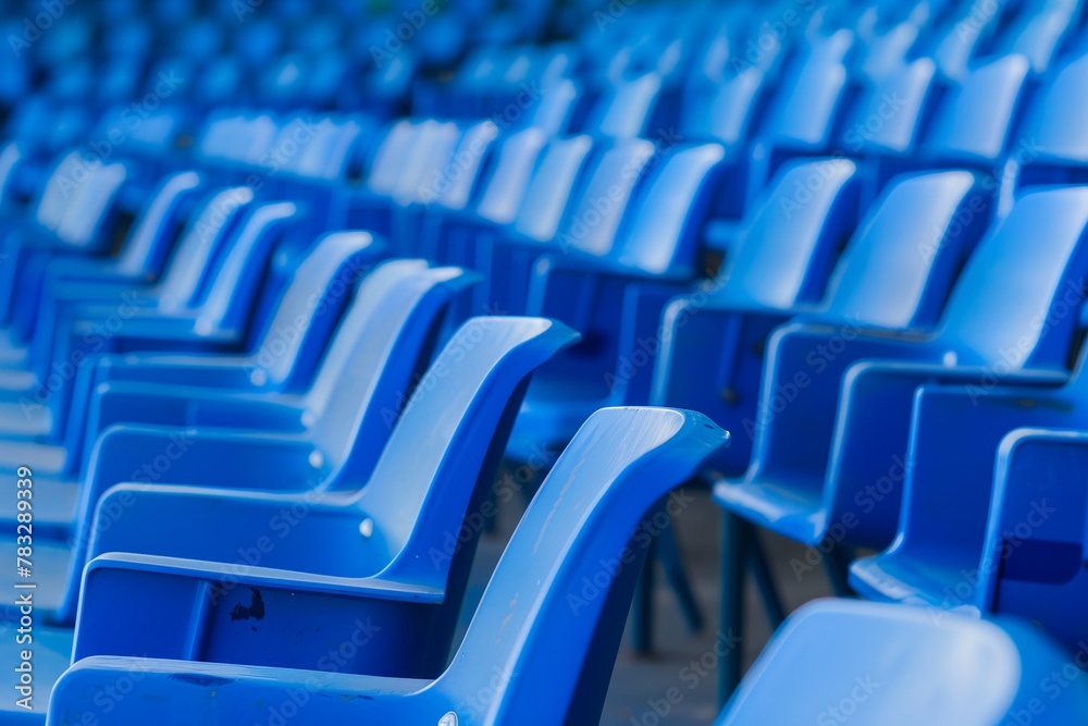 Blue seats on tribune