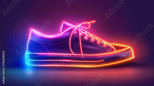 a pair of sneakers with neon lights on them