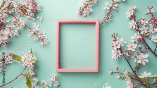 frame background with flowers for design.