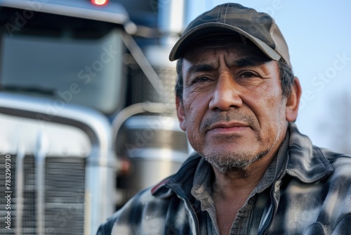 Portrait of a middle aged male truck driver