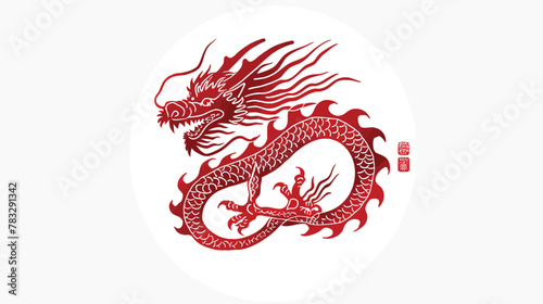 a red dragon on a white background