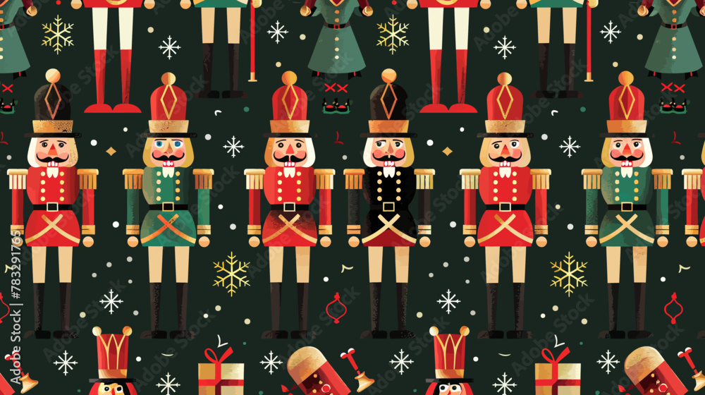 a pattern of nutcrackers and soldiers on a green background a pattern of nutcrackers and soldiers on a green background
