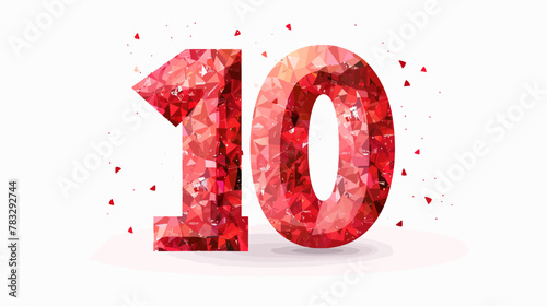 the number 10 is made up of triangles