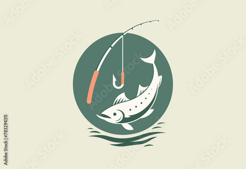 a fish is hooked up to a fishing hook