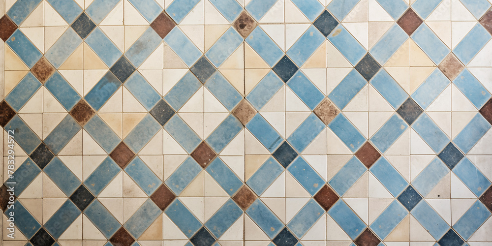 Blue, brown and beige tile wall background. Blue, brown and beige tile wall background.