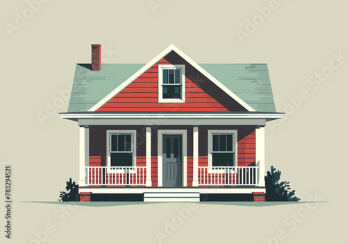 a small red house with a porch and a porch