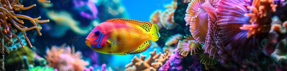 Fototapeta premium Undersea world. Fish in the sea.