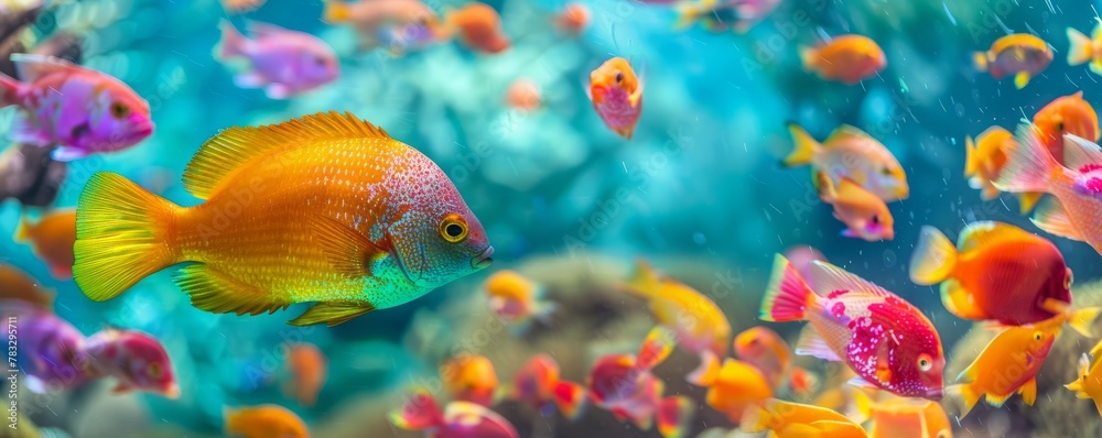 Fototapeta premium Undersea world. Fish in the sea.