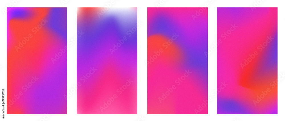 pink red blue gradient wave with noise set