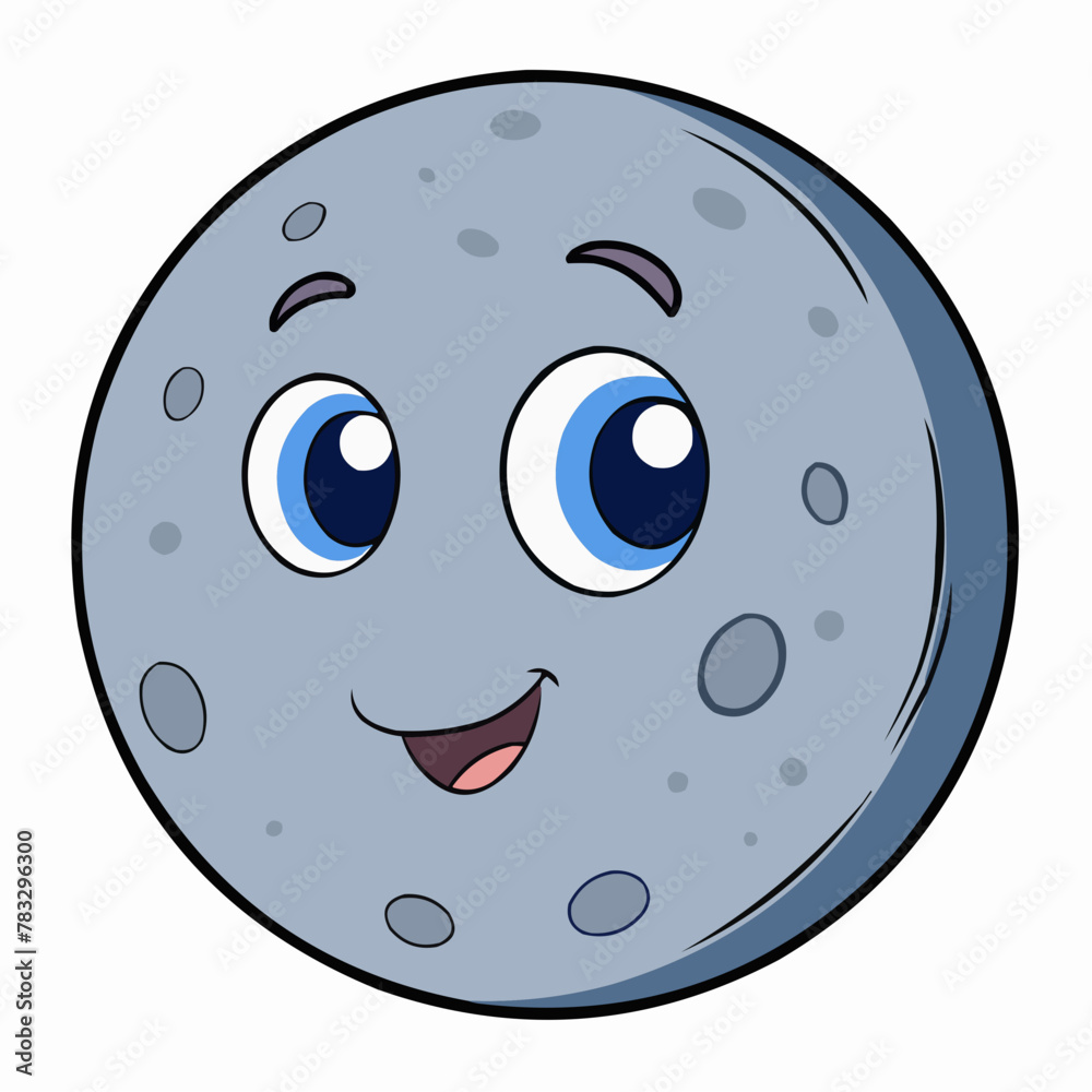 Fototapeta premium cartoon moon face