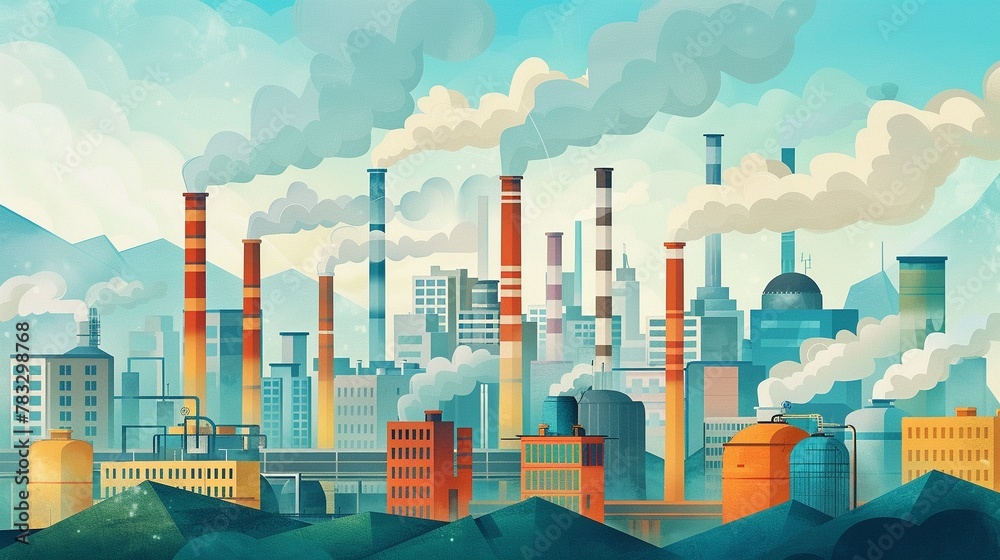 Fototapeta premium A technical symposium on reducing emissions in heavy industrial processes