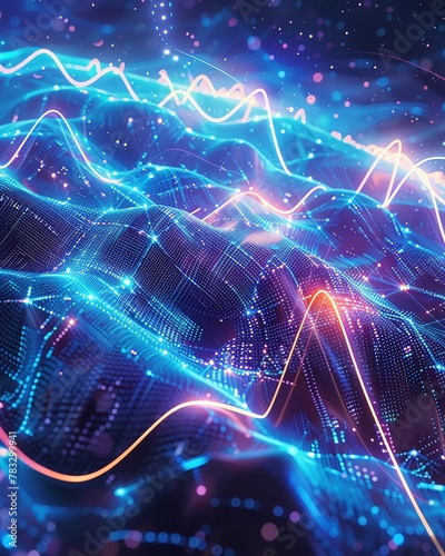 Abstract 3D render, geometric shapes dissolving into particles, neon light trails, cyber realm--sref https://cdn.midjourney.com/8e40a2b0-bf5f-4228-b744-1585318f5926/0_3.webp