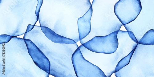 Blue watercolor background. Watercolor stains , blots, clouds , washes, sky, sea, marble.