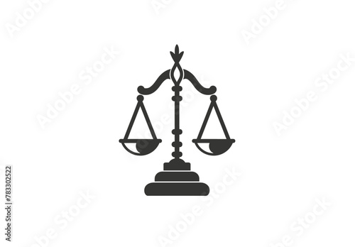a black and white icon of a balance scale