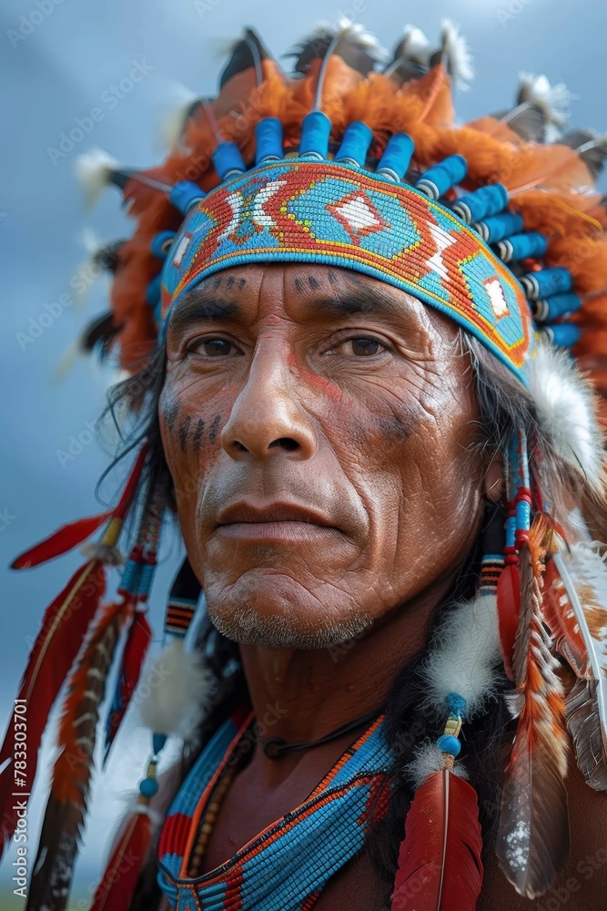 A striking portrait of an elderly indian man, adorned in traditional attire.