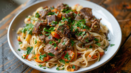 Authentic egyptian beef and pasta dish