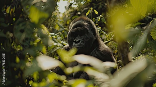 Explore the jungle s beauty  encounter majestic gorillas.