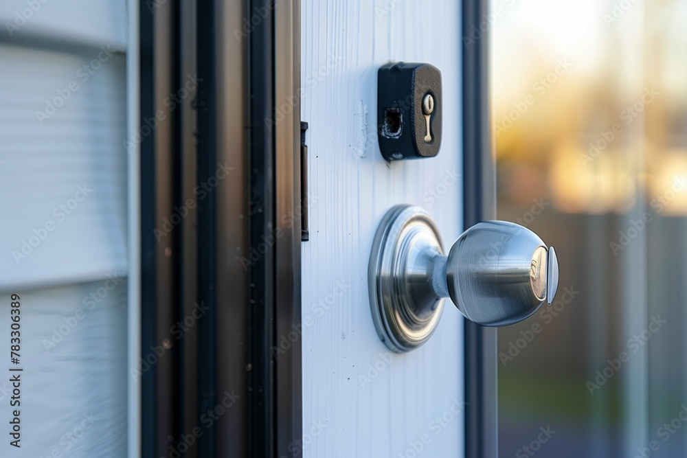 a close up of a door handle on a door