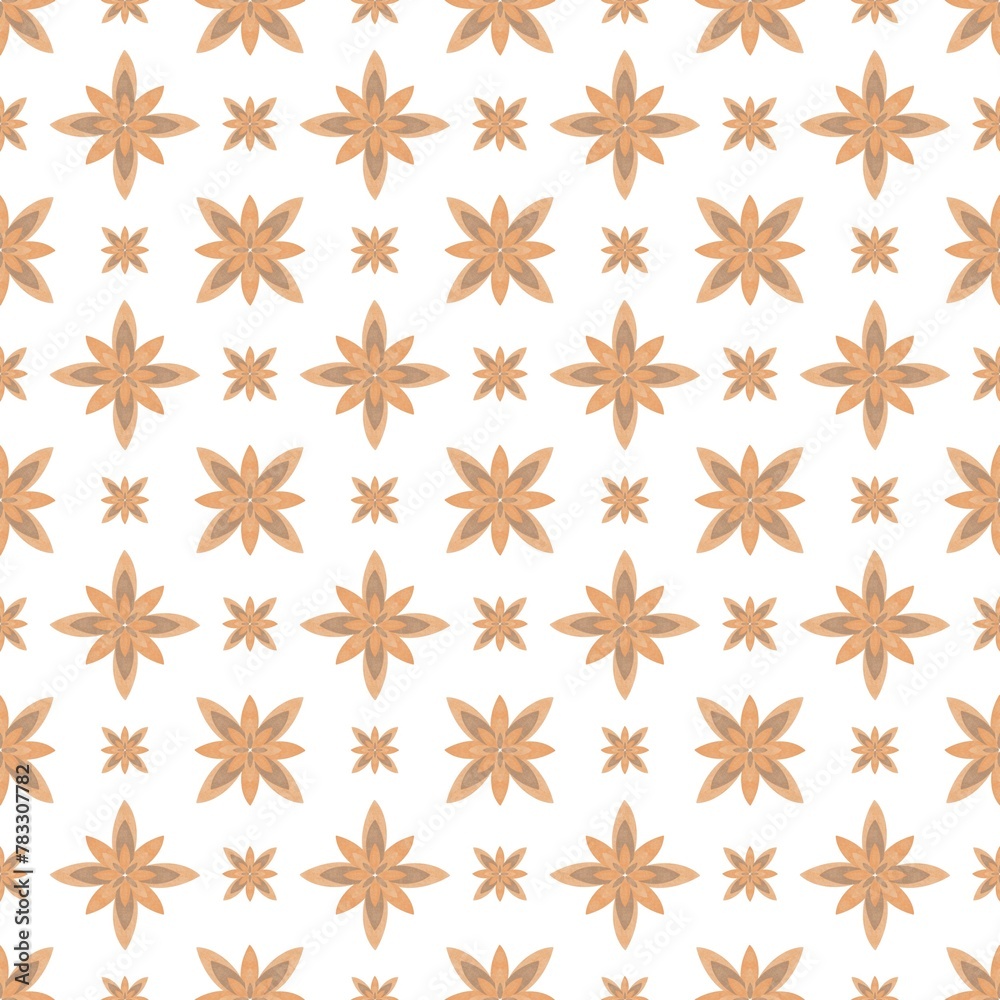 Pattern, with yellow and brown flowers Pattern, with yellow and brown flowers