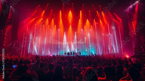 Captivating K-Pop Concert with Expressive Lighting and Energetic Atmosphere