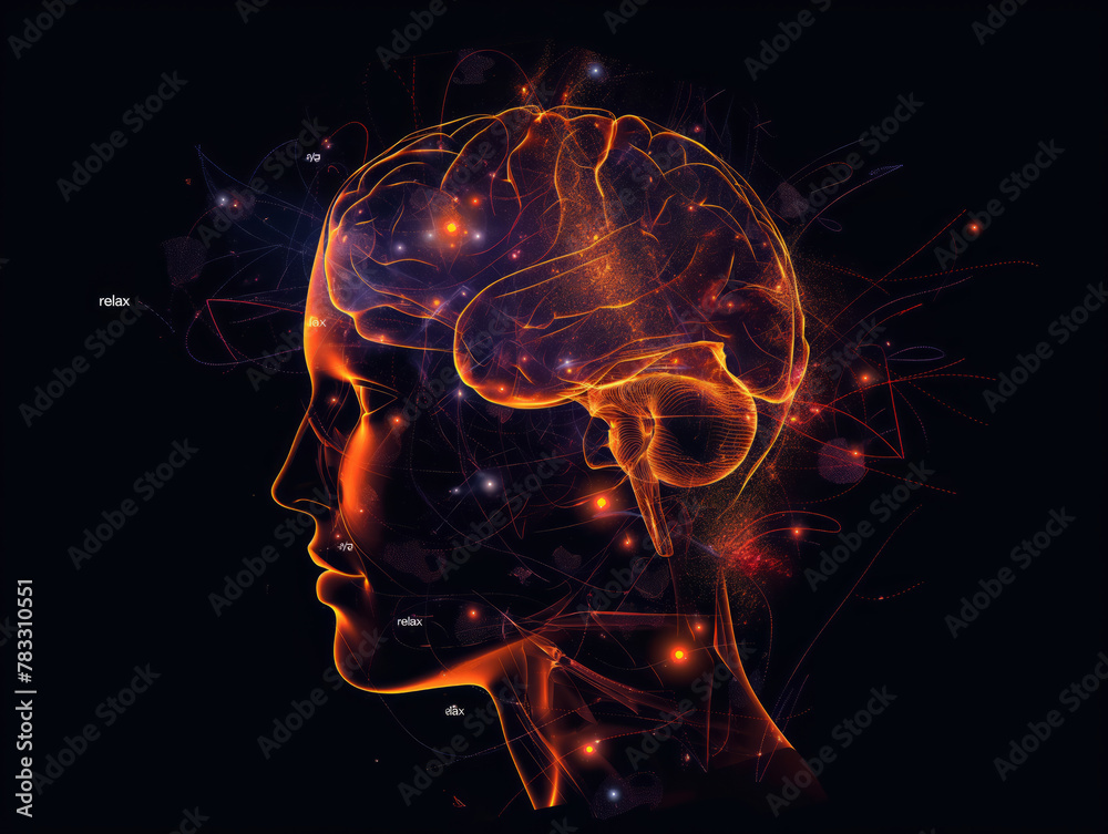 An x-ray showing the silhouette of a mans head with a glowing brain shining brightly within. An x-ray showing the silhouette of a mans head with a glowing brain shining brightly within.